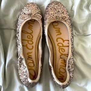 Sam Edelman Rose gold sparkly flats